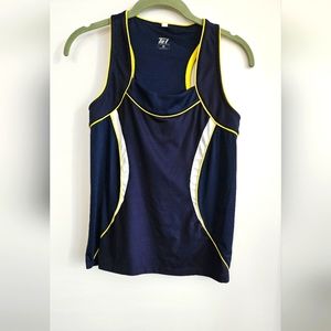 Tail Womens Sleeveless Medium Tennis/Pickleball Top Navy/White/Yellow Ac…